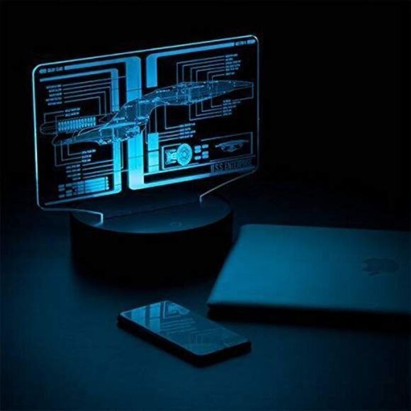 STAR TREK USS ENTERPRISE Schematic Acrylic LED SET - TOS & NEXT GENERATION NIB - Picture 8 of 10